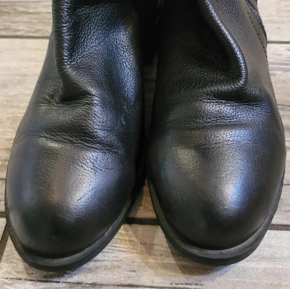 FERGIES Navaro black pebbled leather over the knee slant zip up boots Women's 8 - Picture 6 of 15